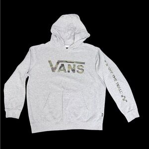 Vans Light Gray Hoodie with Camo Logo